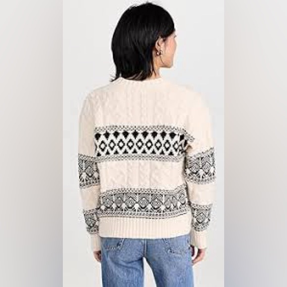 Line & Dot Montana Faire Isle Sweater Cream/Black - Picture 8 of 16